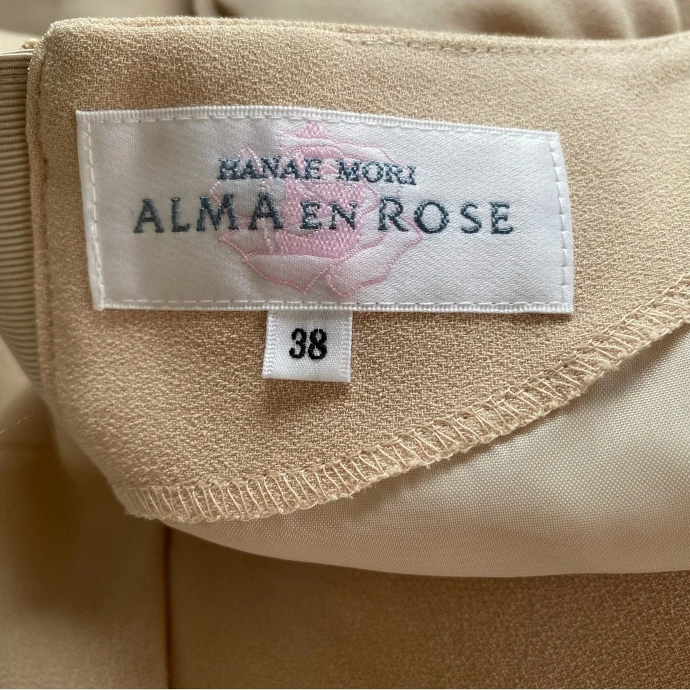 Hanae Mori Alma en Rose Ruched Dress
